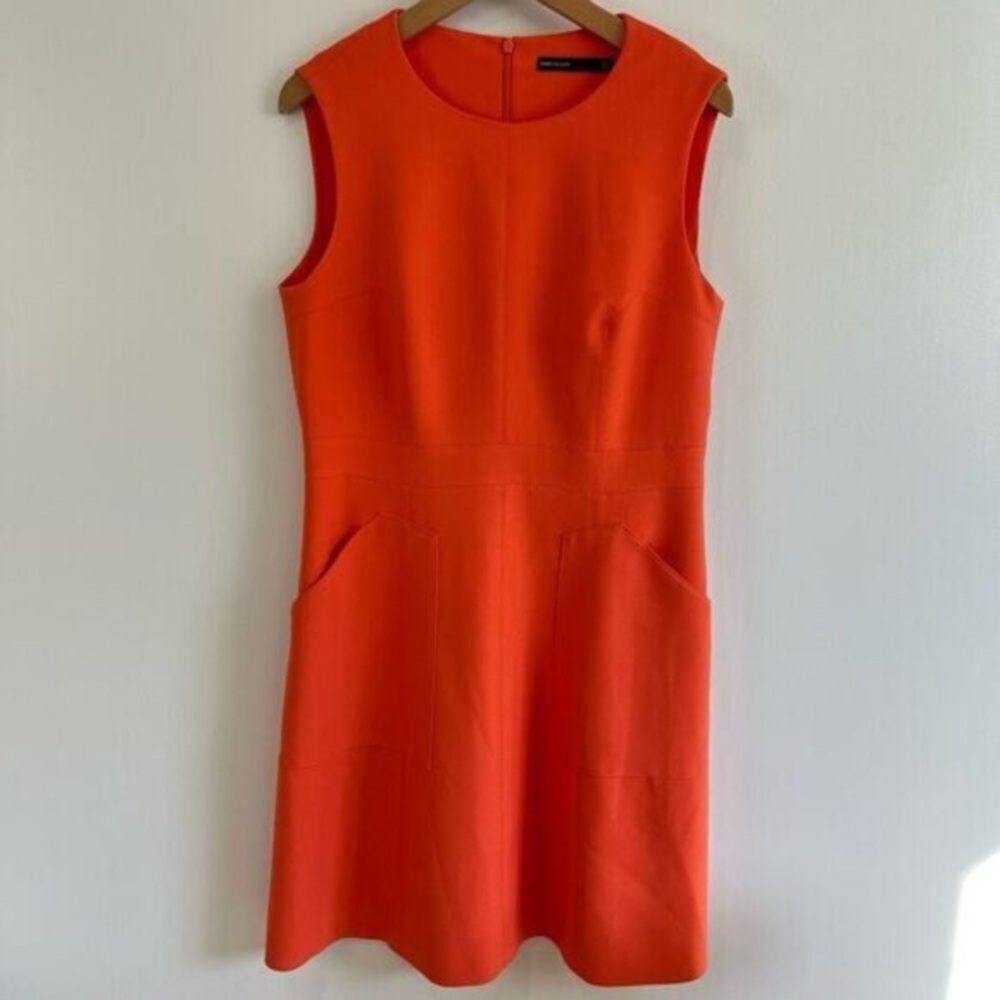 Karen Millen Womens US 12 Orange Cutout A Line MIDI Sleeveless Dress